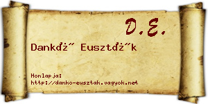 Dankó Euszták névjegykártya
